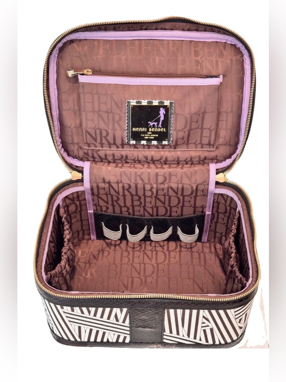 New York Icon Henri Bendel W57th Street Train Case in Disturbed Pattern - Picture 12 of 15